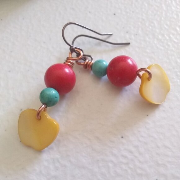 🍂🍁🍃 3/$25! Happy + Playful Apple Earrings 4 All Ages! Upbeat Summer Colors! - Picture 5 of 7